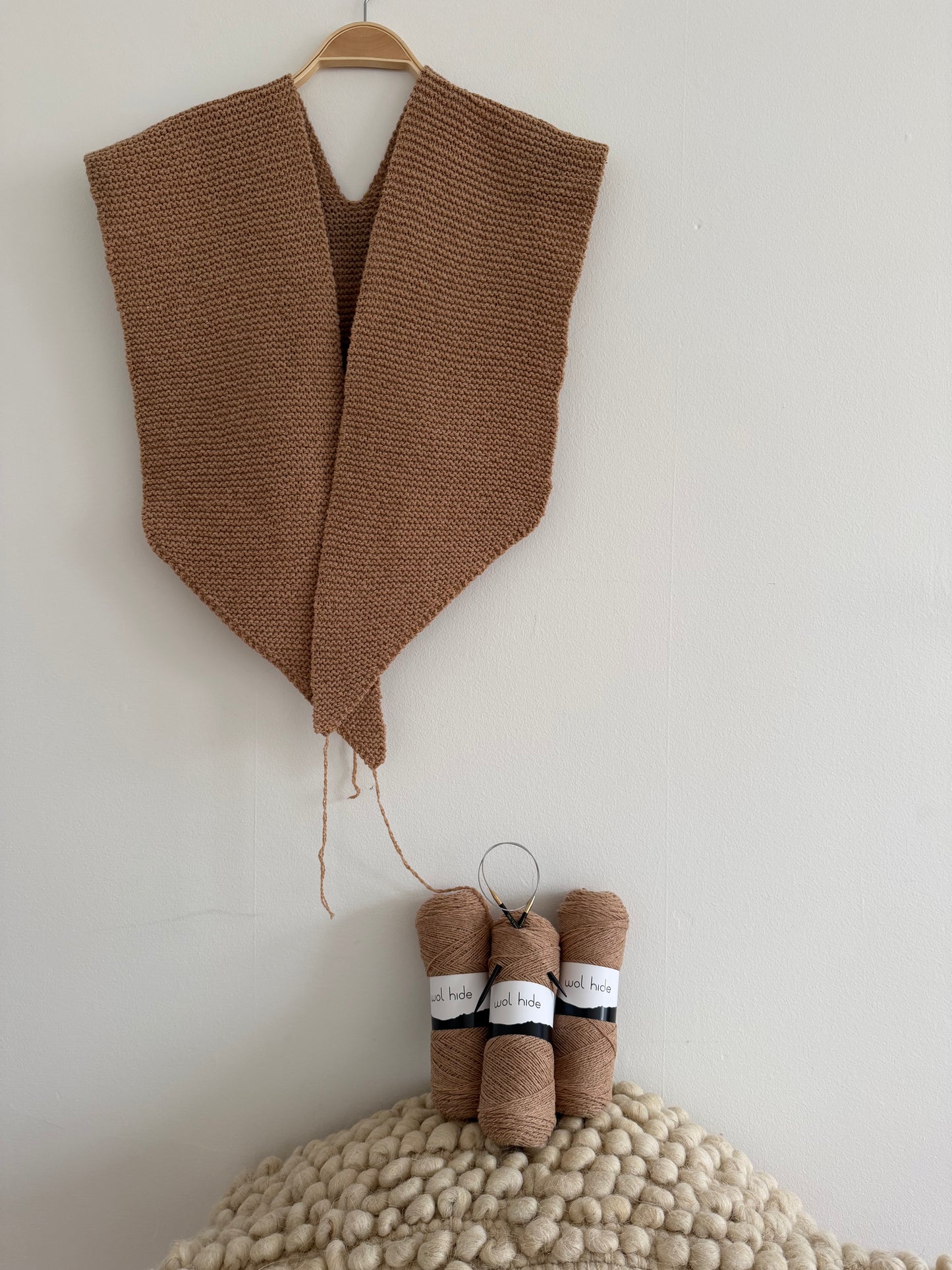 Knit Kit : Rambouillet & Coyote Brown Cotton