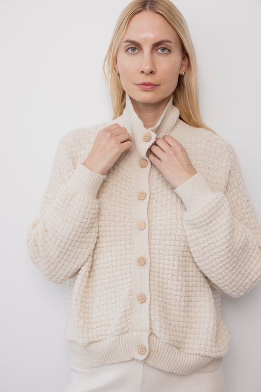Lattice Cardigan : Natural