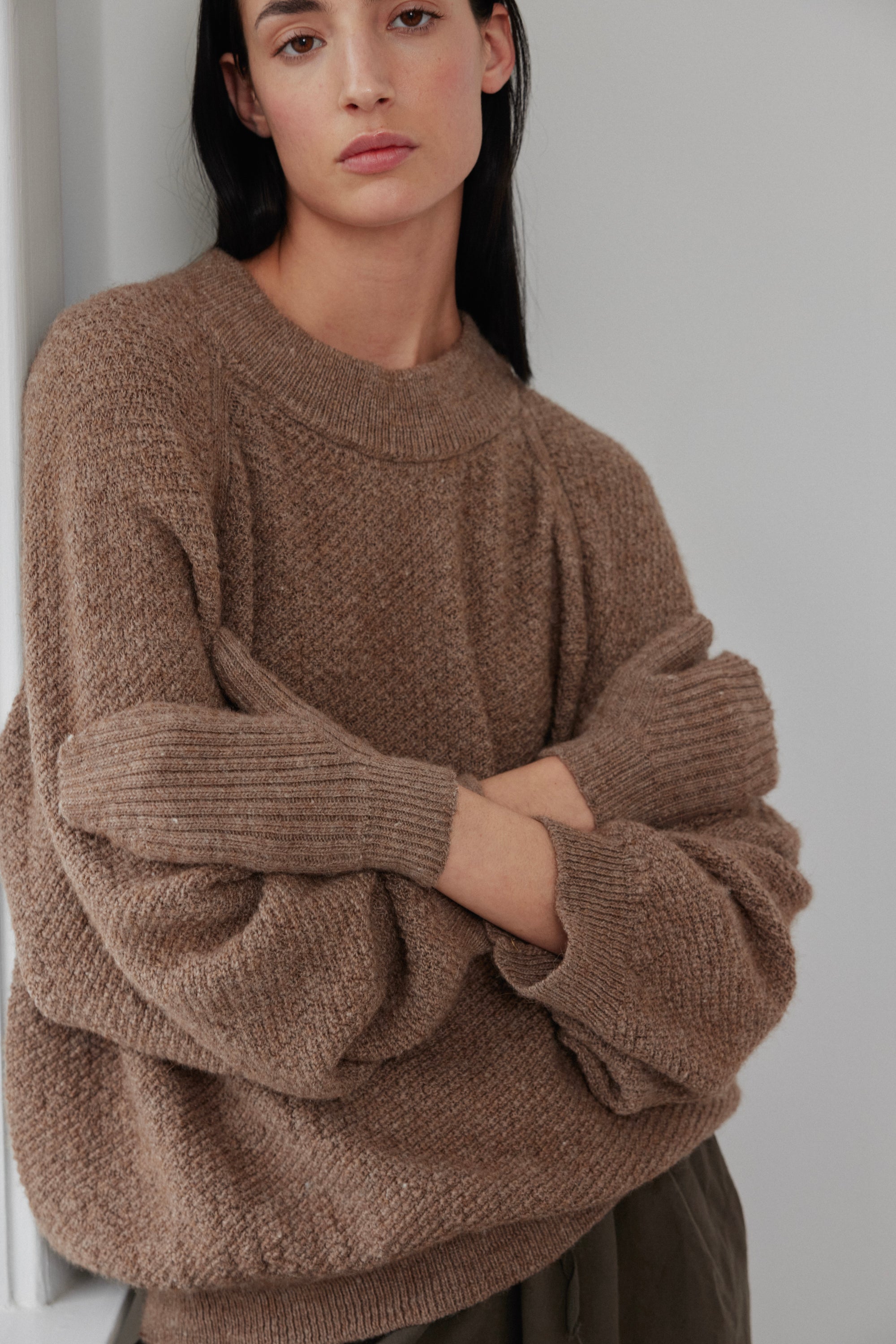 Rib Mitten : Alpaca Earth