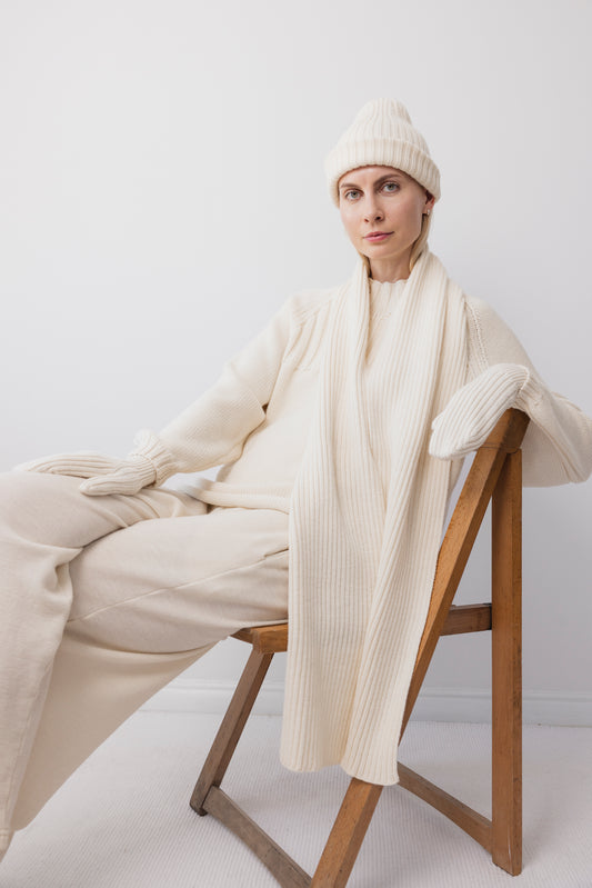 Rib Scarf: Natural