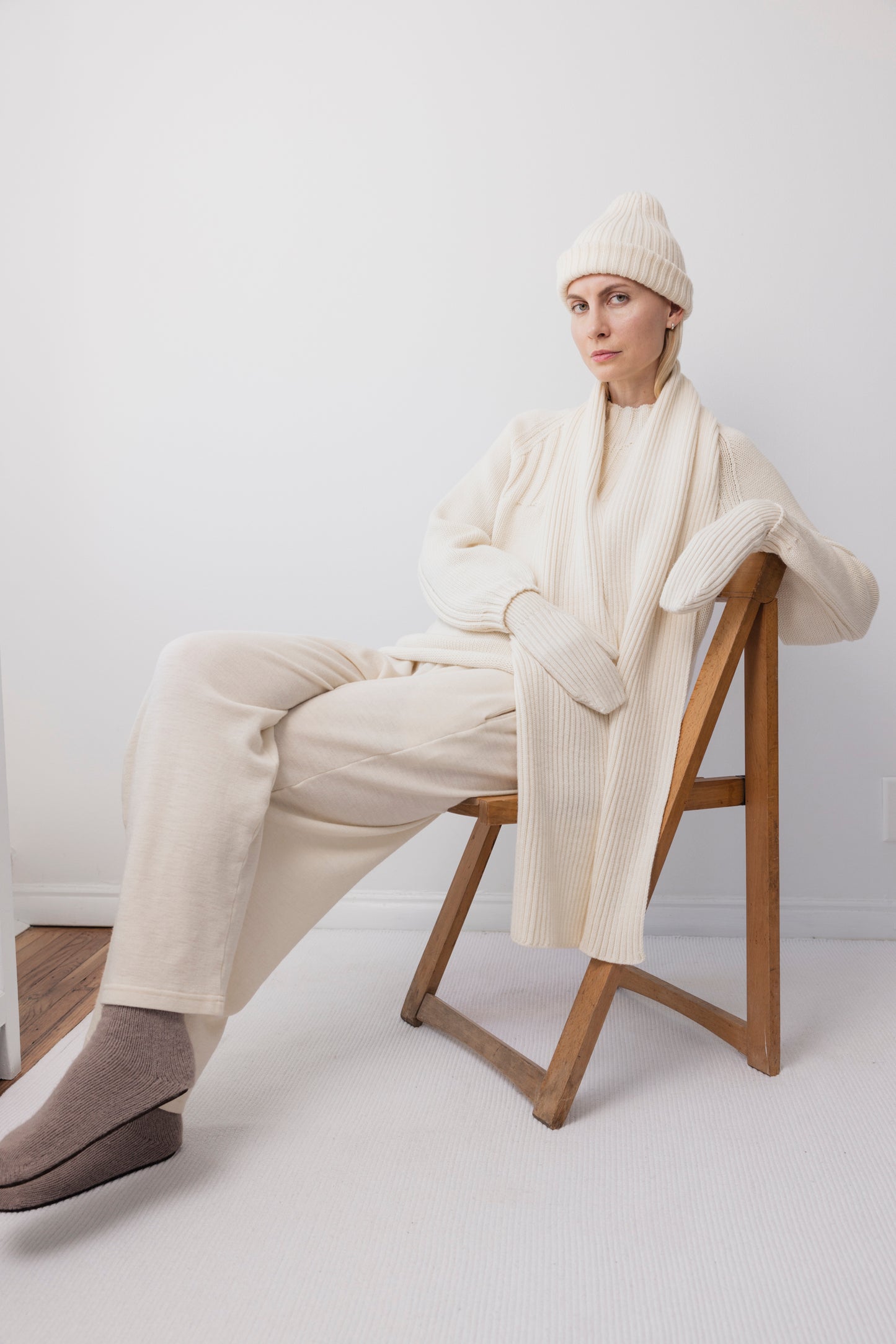 Skinny Rib Hat : Merino Natural