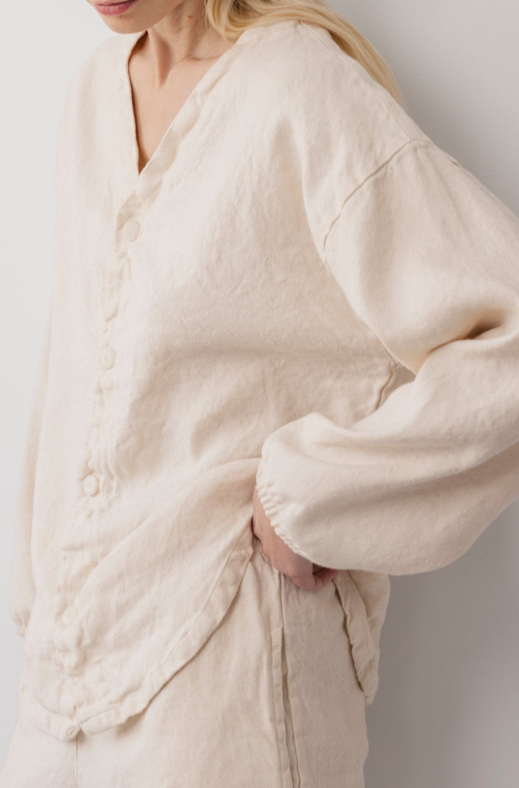 Hemp Button Shirt : Natural