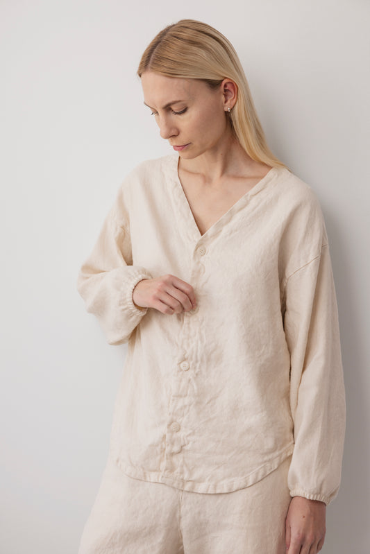 Hemp Button Shirt : Natural