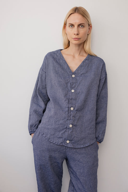 Hemp Button Shirt : Chambray