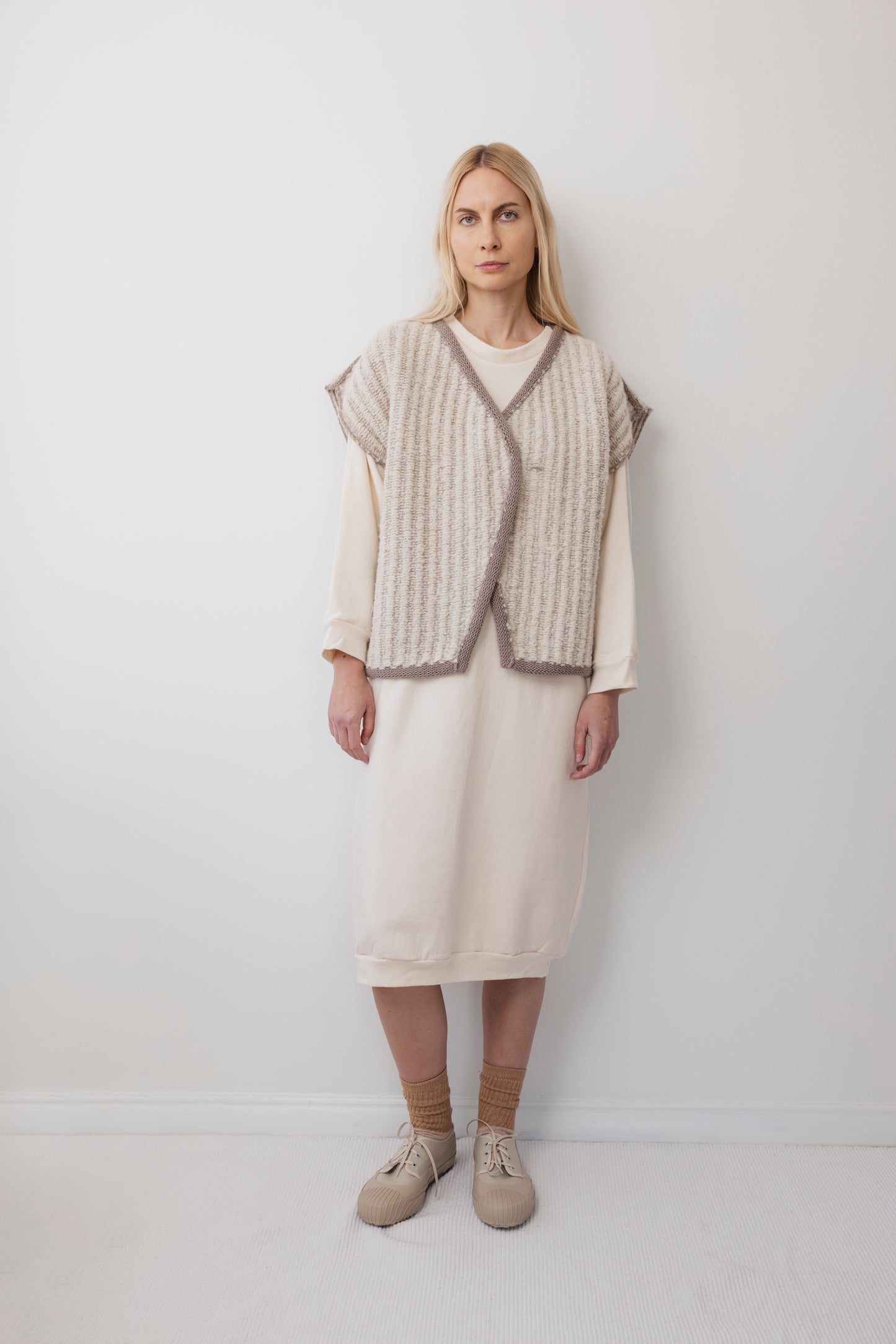 Knit / Weave Vest : Chalk