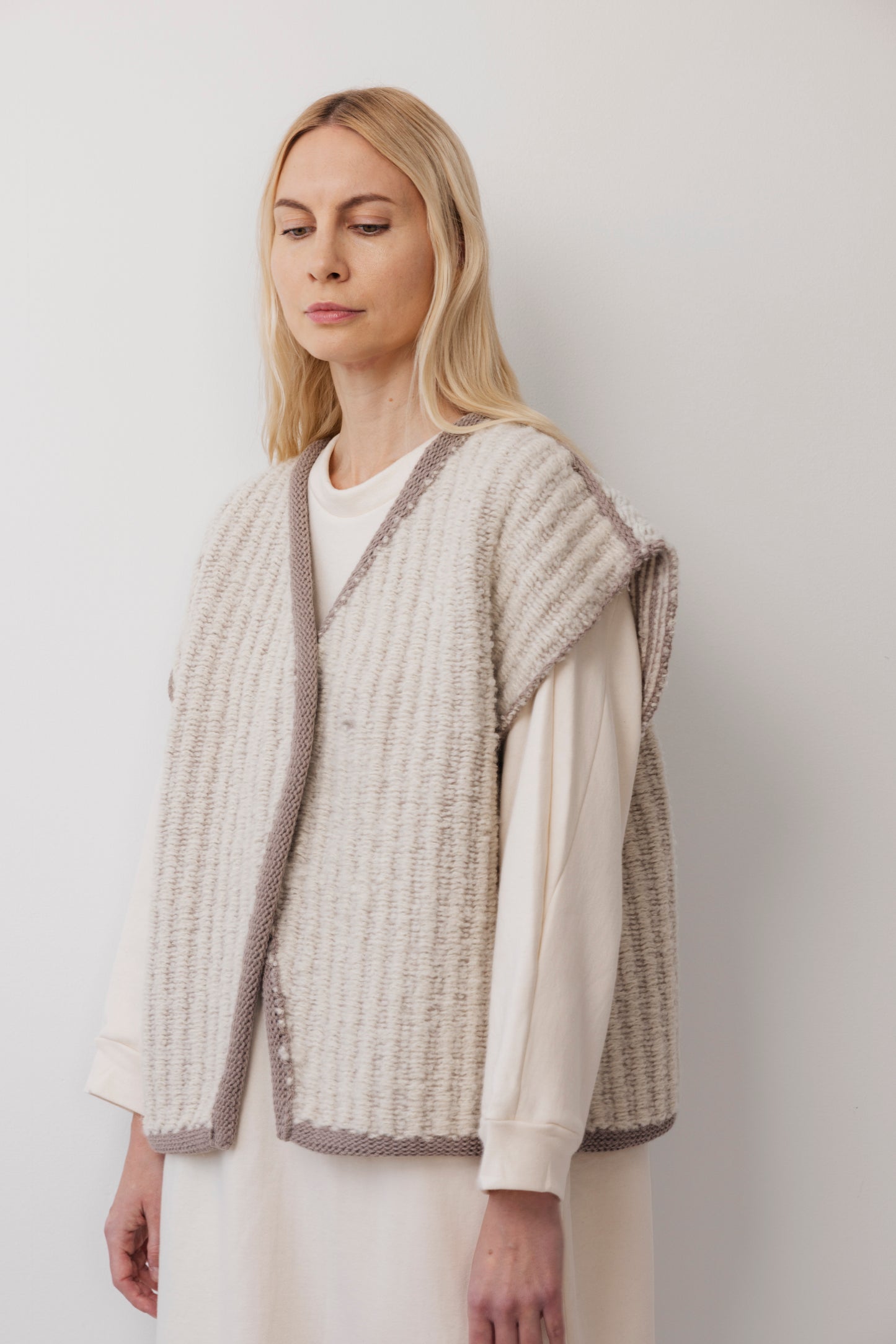 Knit / Weave Vest : Chalk
