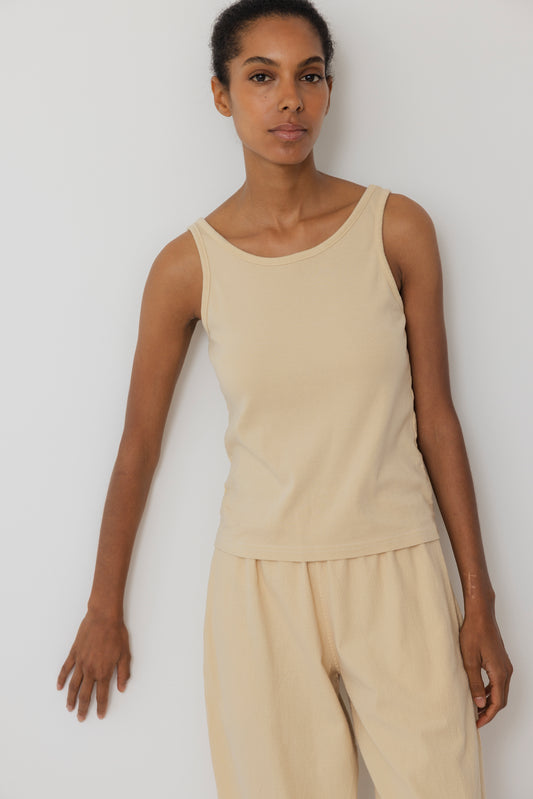 Scoop Back Rib Tank : Barley