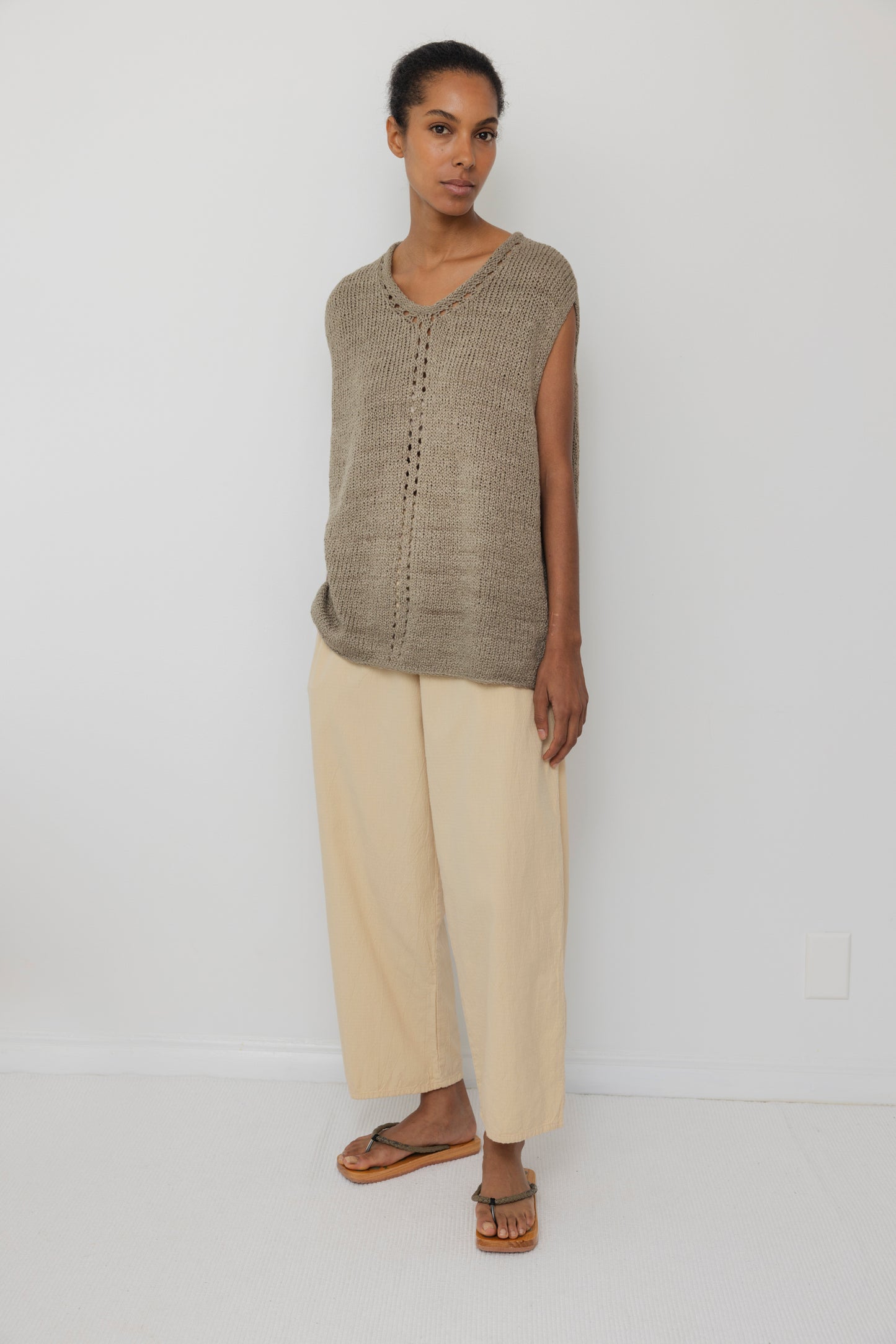 Pointelle Vest : Moss