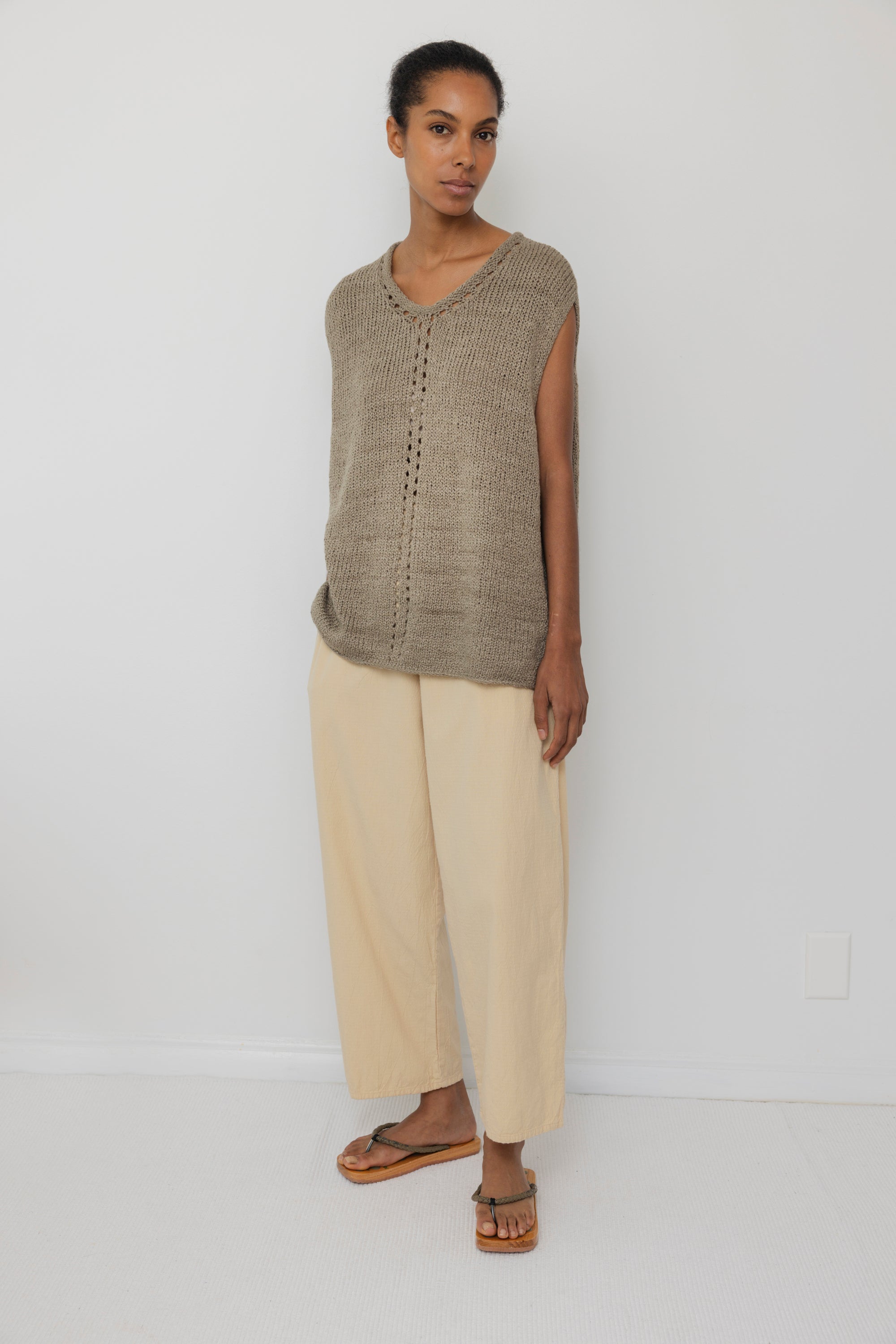 Pointelle Vest : Moss