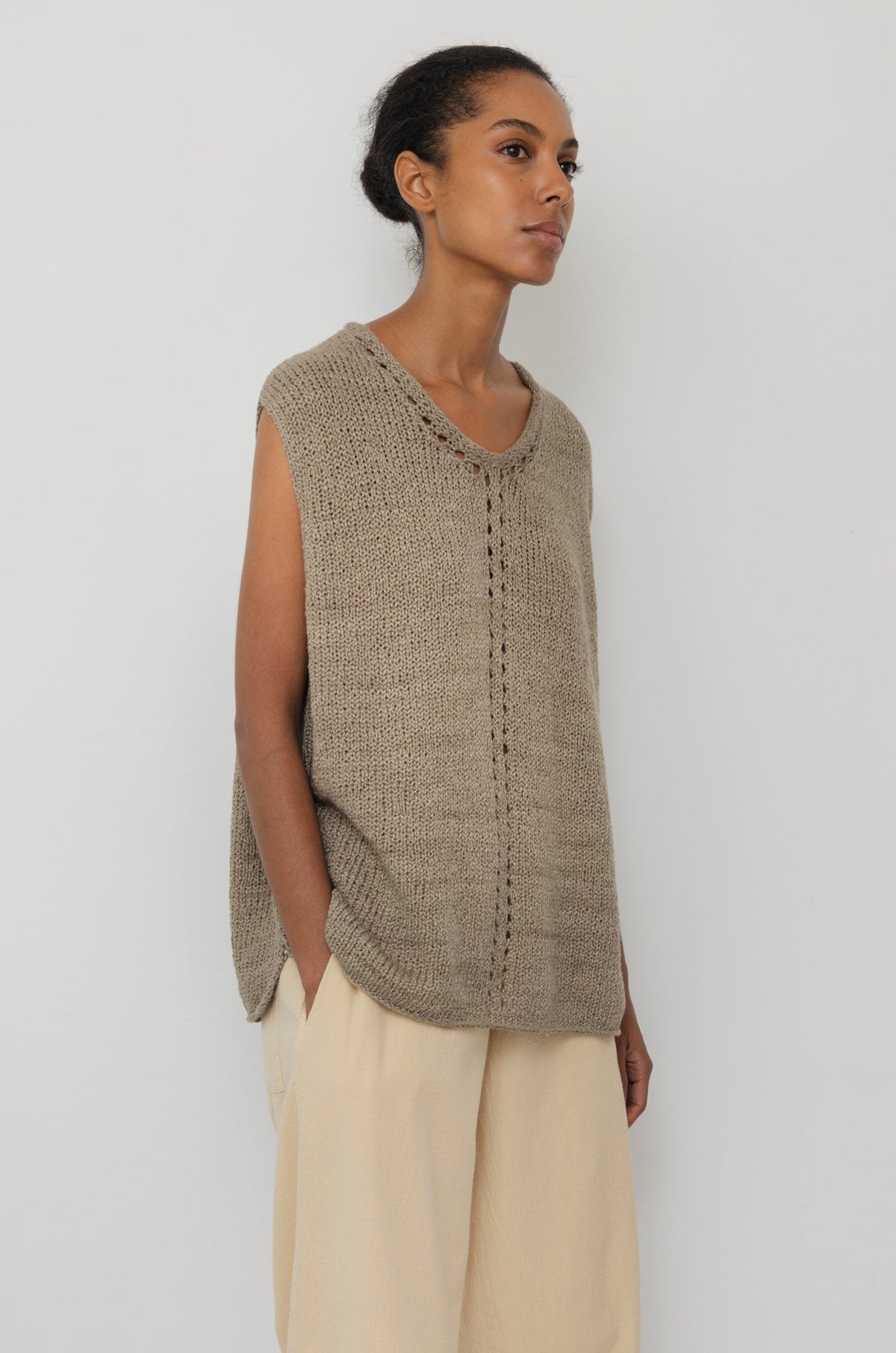 Pointelle Vest : Moss