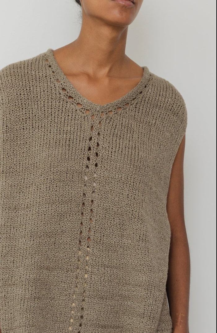 Pointelle Vest : Moss