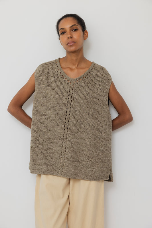 Pointelle Vest : Moss