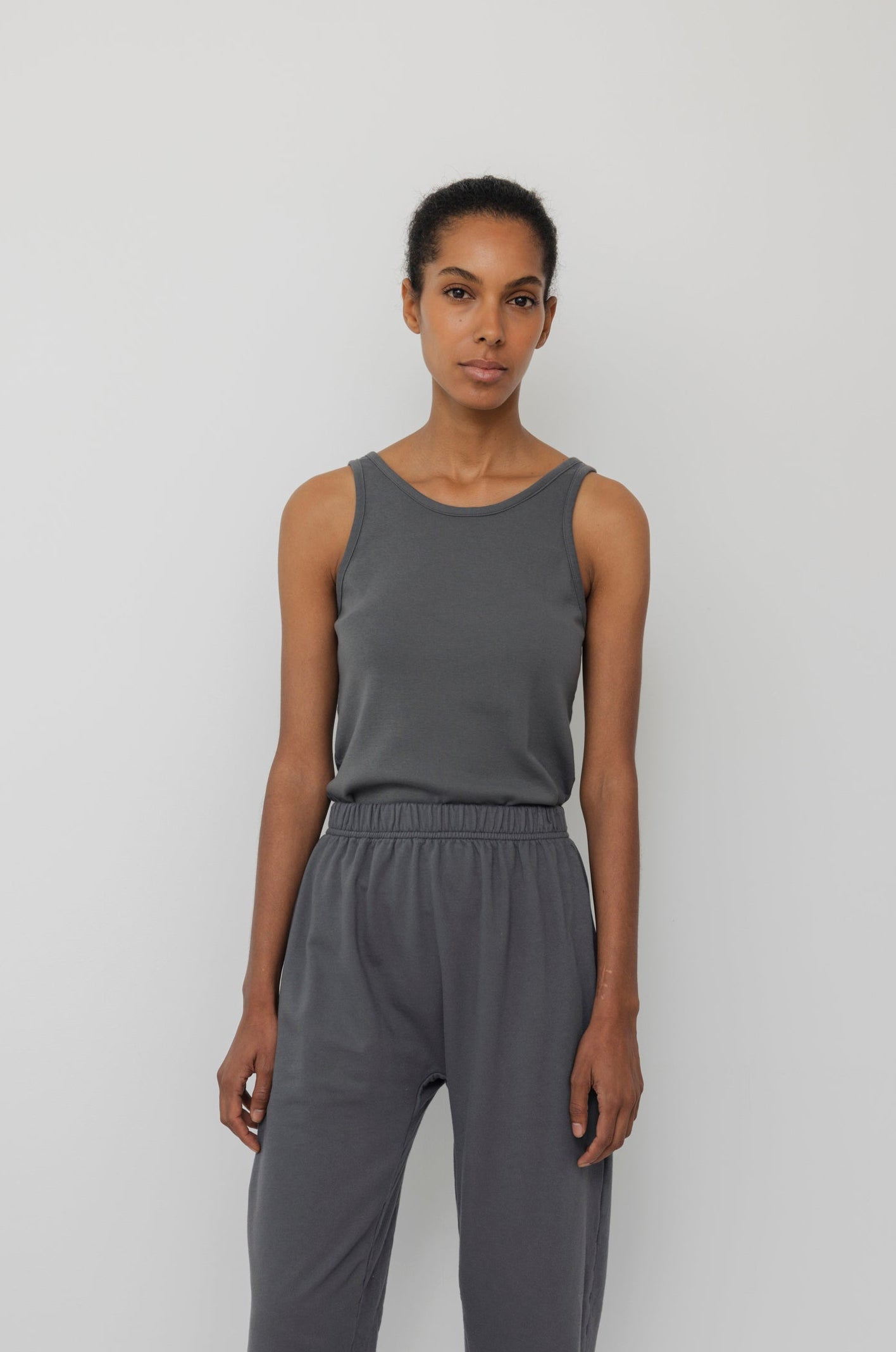 Scoop Back Rib Tank : Stone