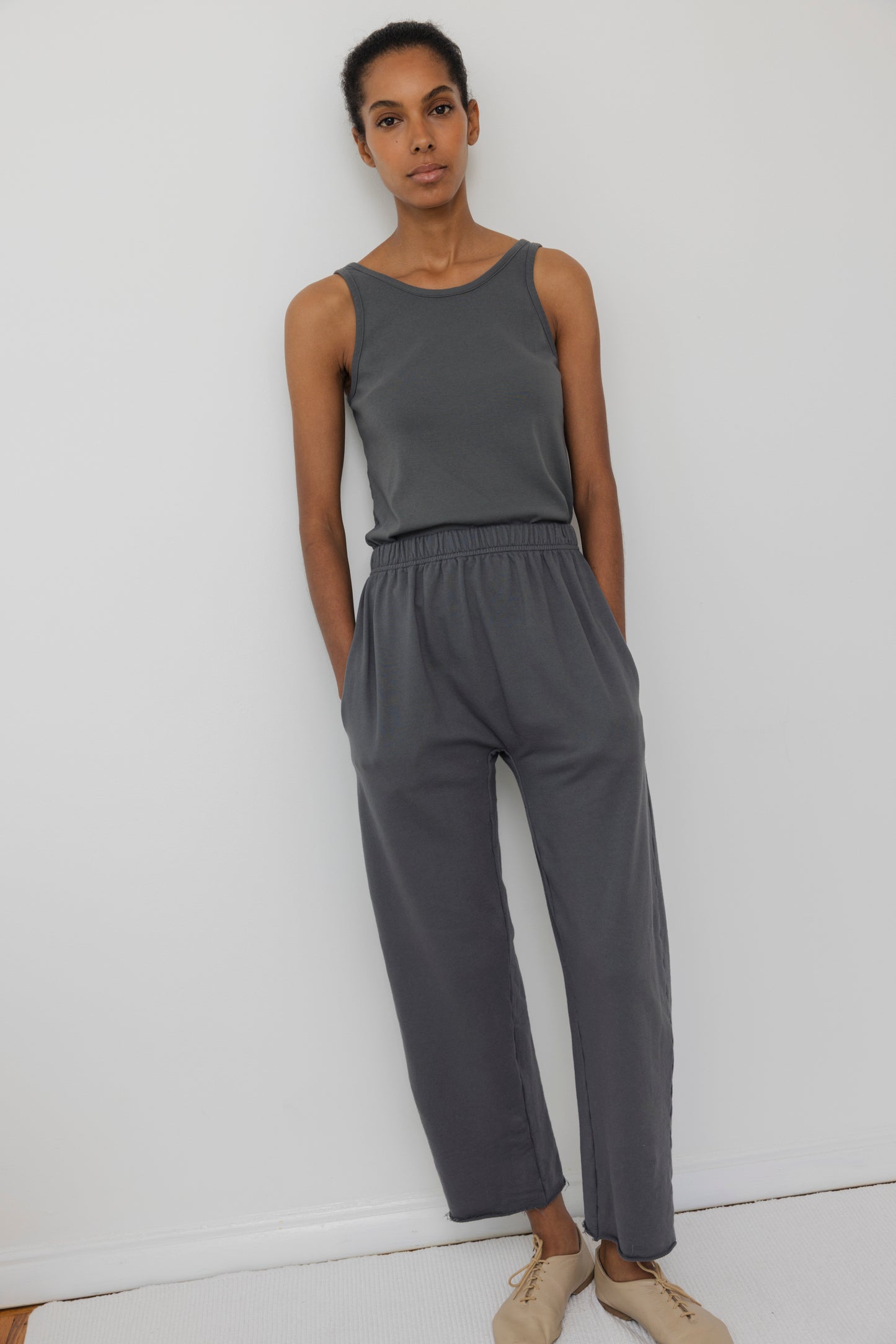 Scoop Back Rib Tank : Stone