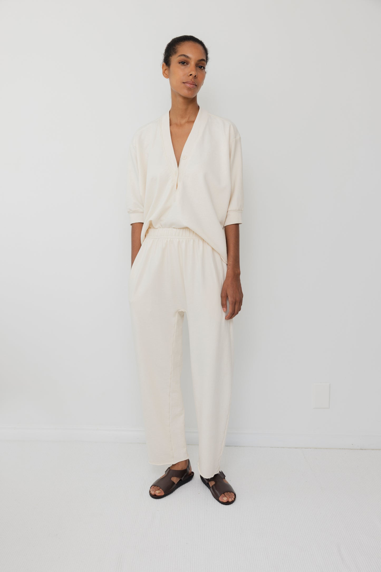 Short Sleeve Sweatshirt : Natural