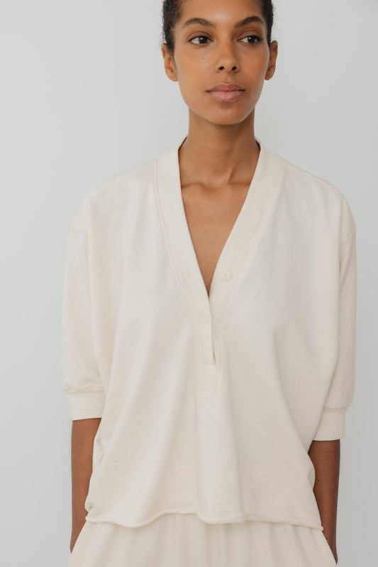 Short Sleeve Sweatshirt : Natural