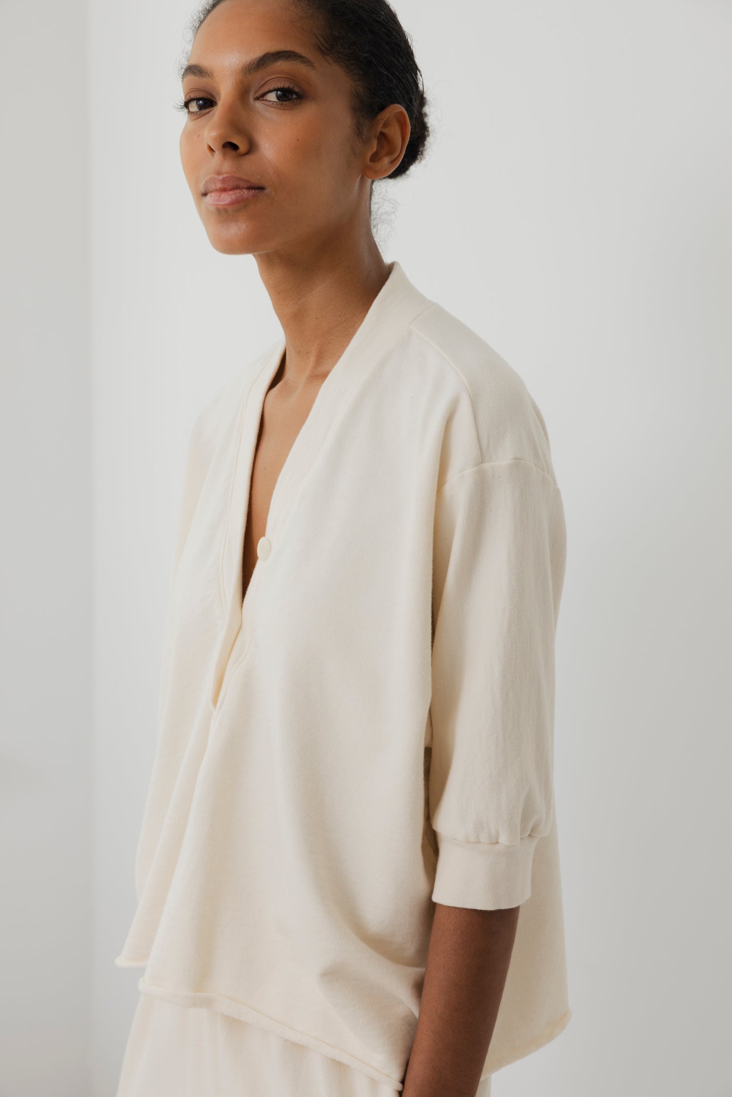 Short Sleeve Sweatshirt : Natural