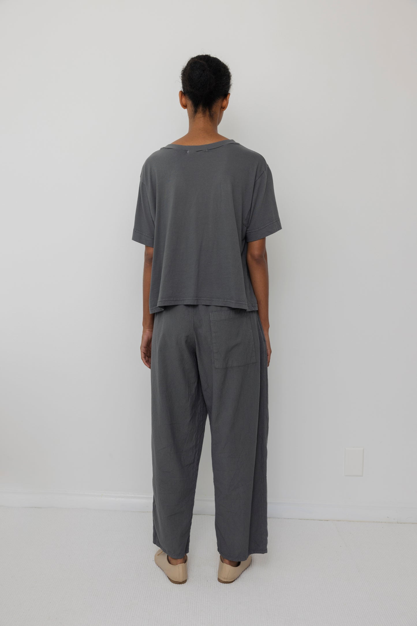Wide Trouser : Stone