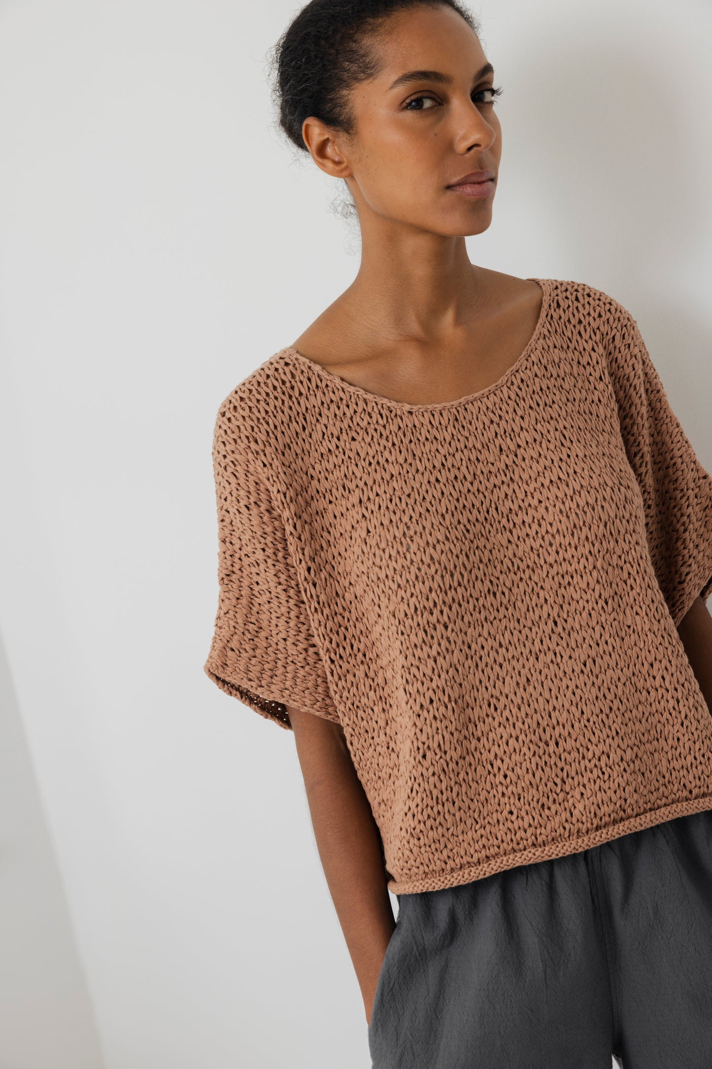 Handknit Tee : Clay