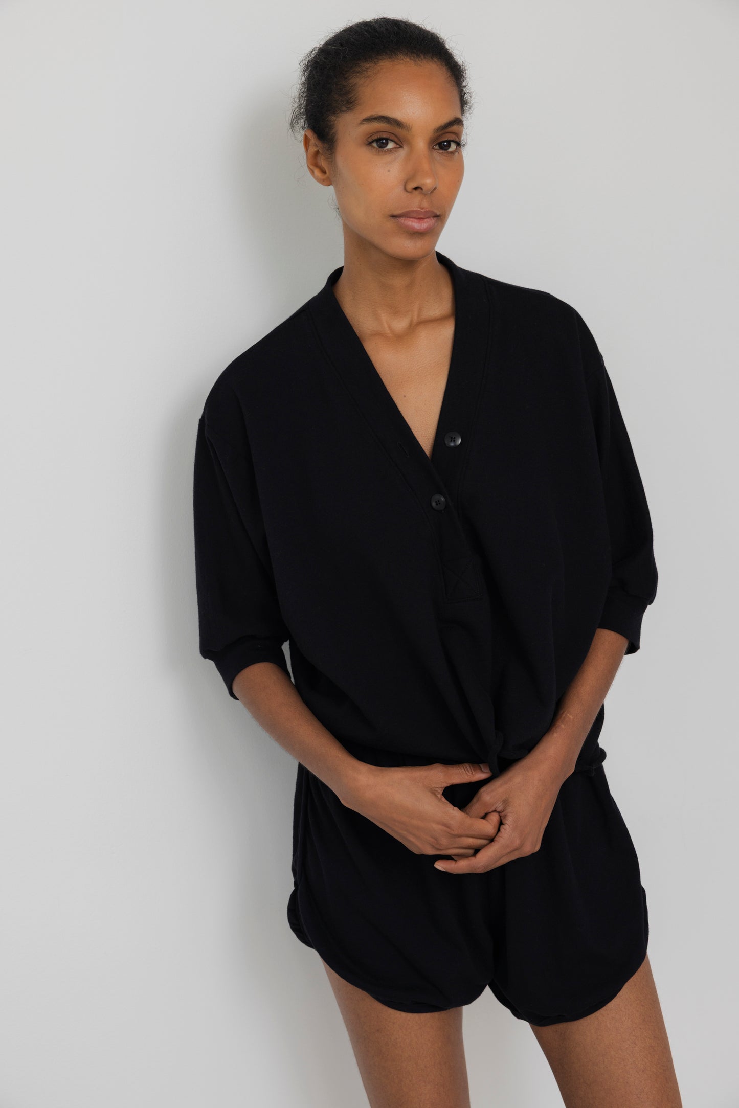 Short Sleeve Sweatshirt : Black