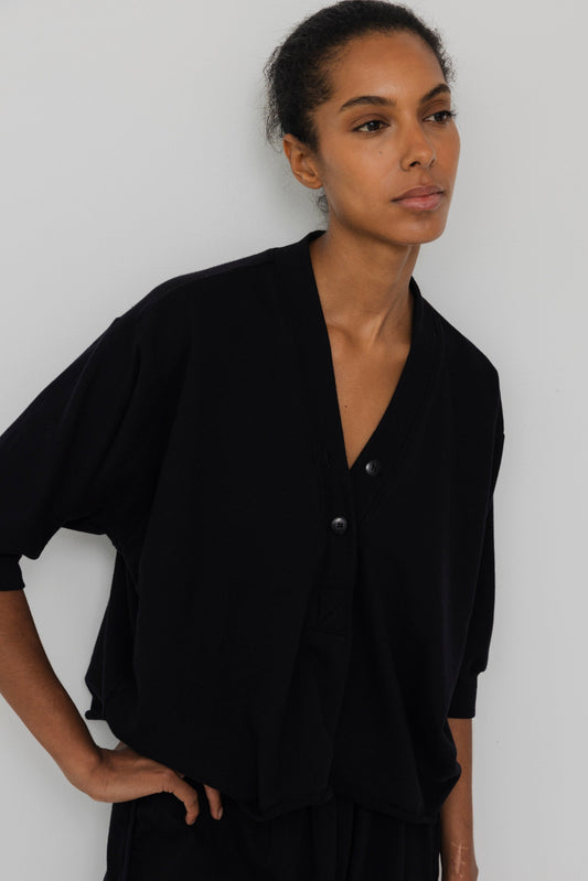 Short Sleeve Sweatshirt : Black