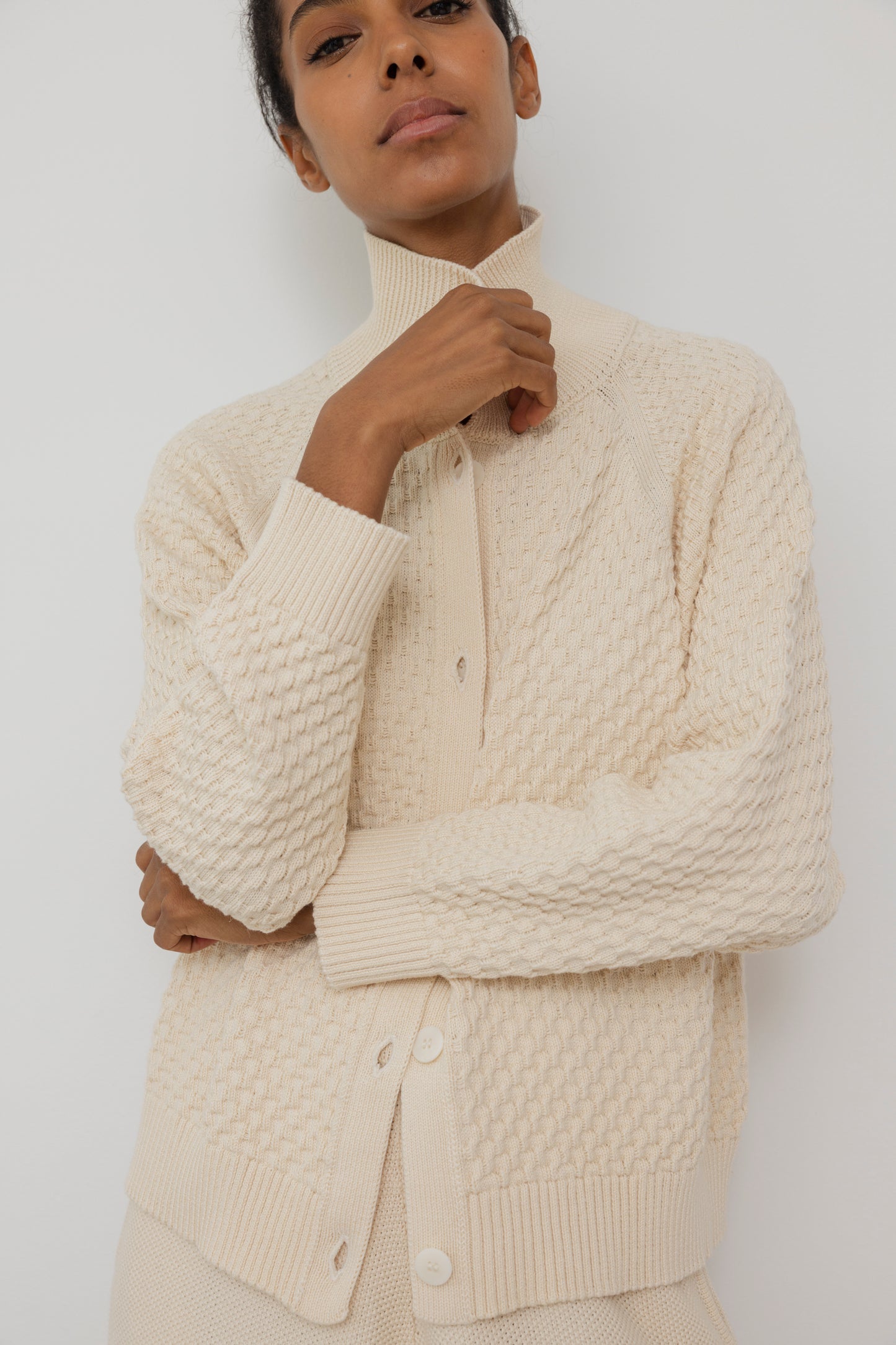 Textured Cardigan : Natural