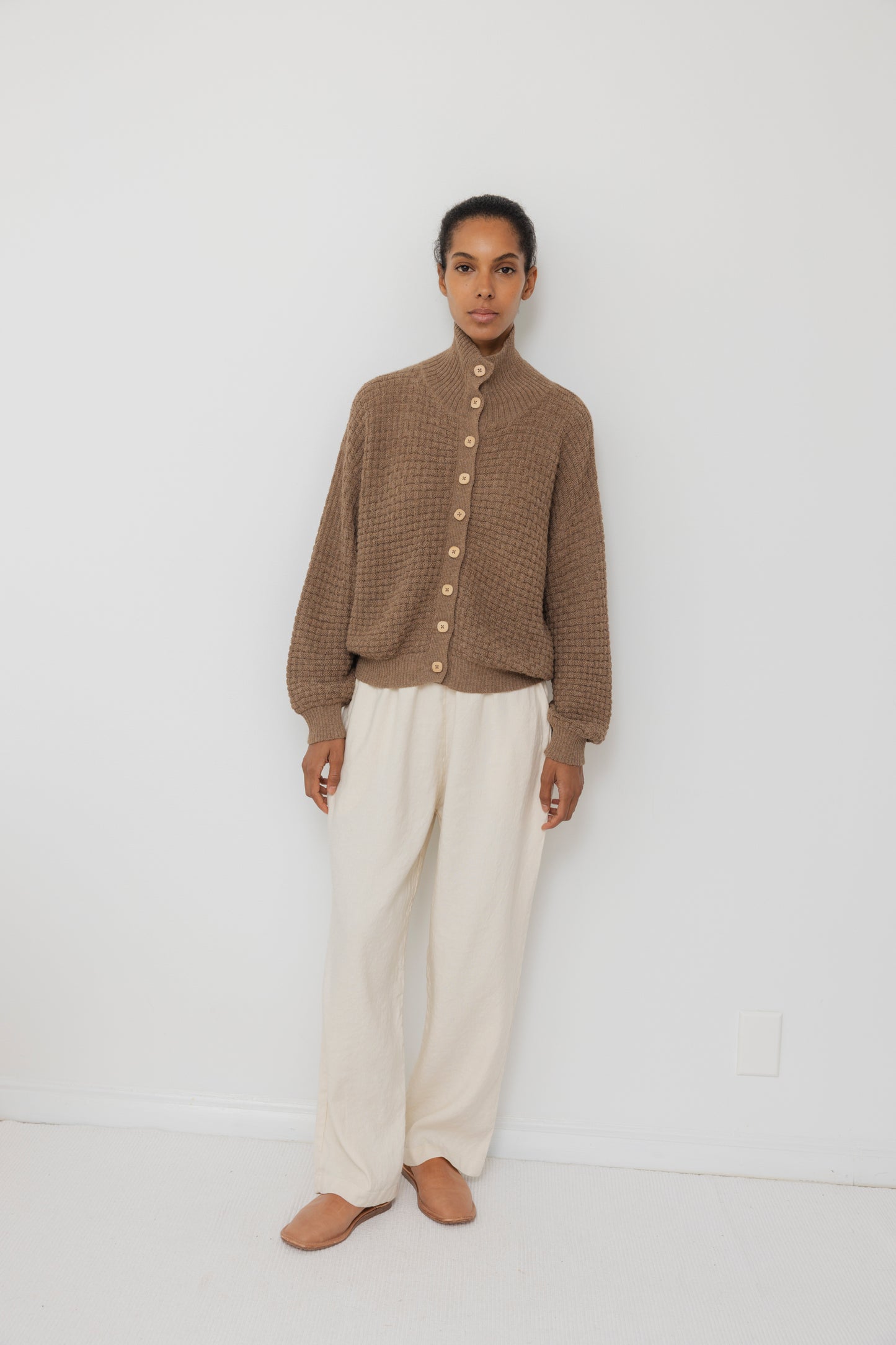 Lattice Cardigan : Camel