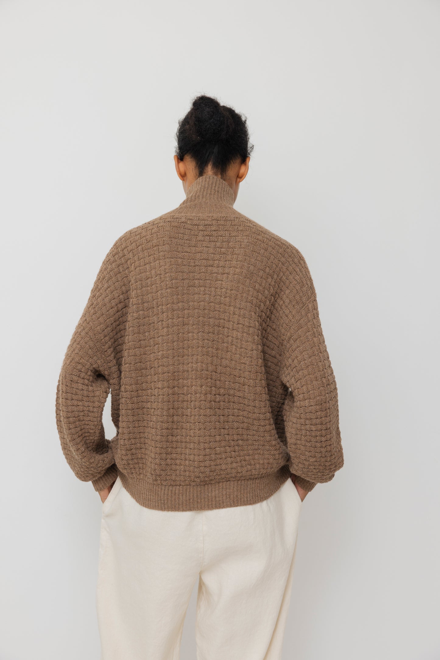Lattice Cardigan : Camel