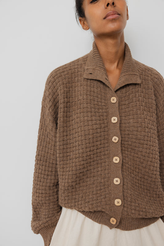 Lattice Cardigan : Camel
