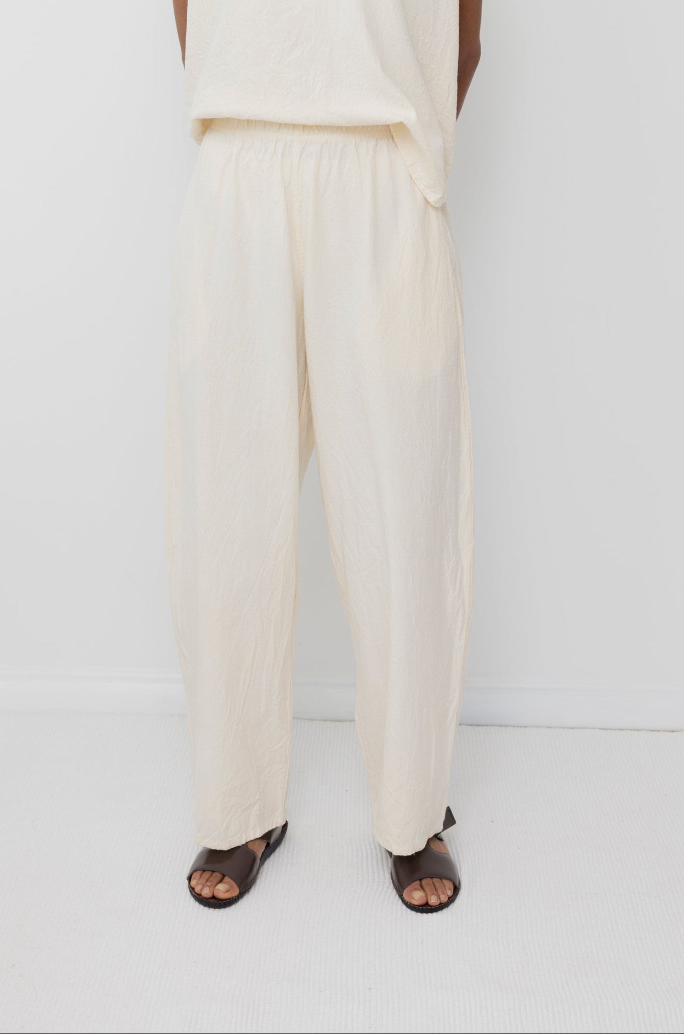 Wide Trouser : Natural