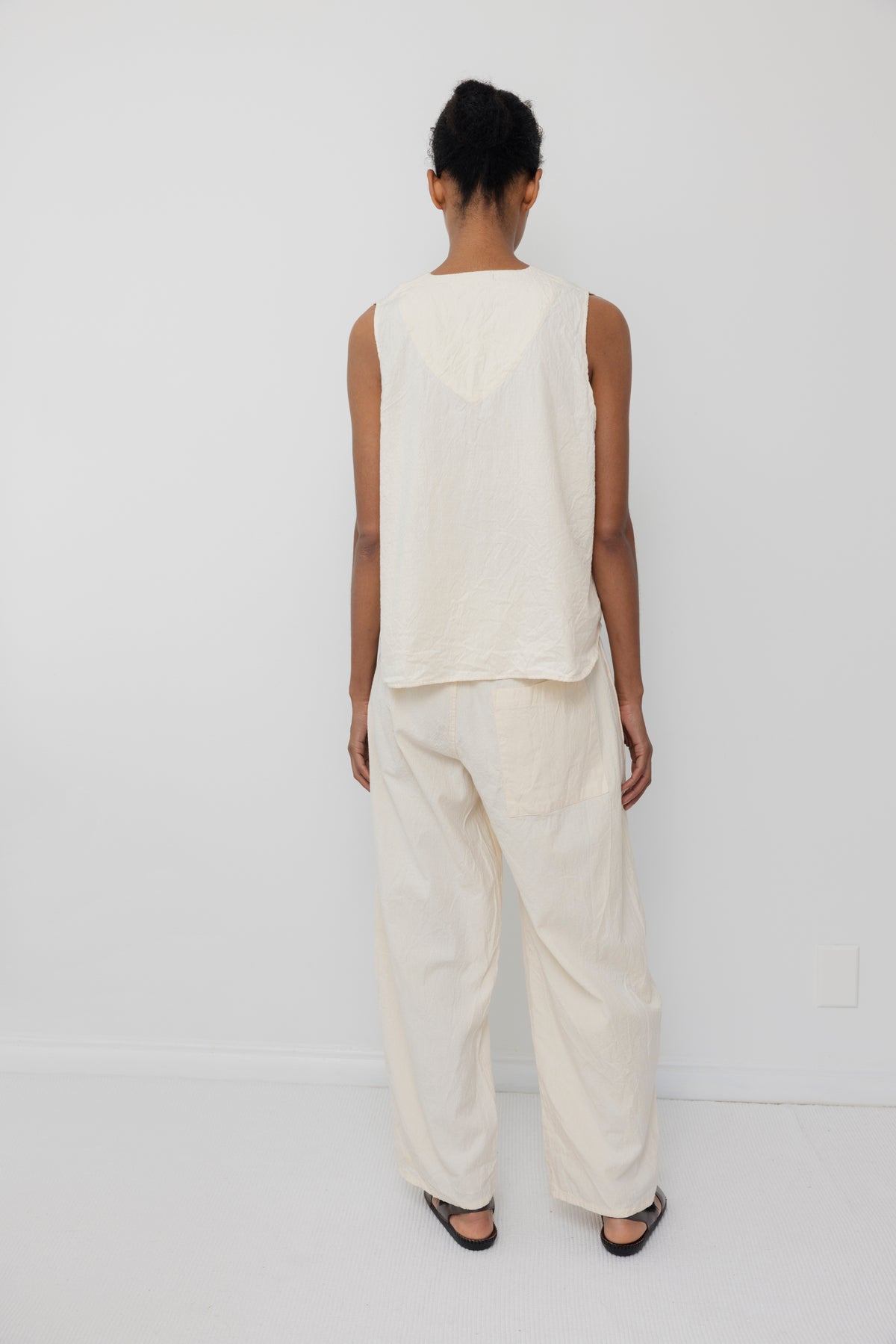 Wide Trouser : Natural