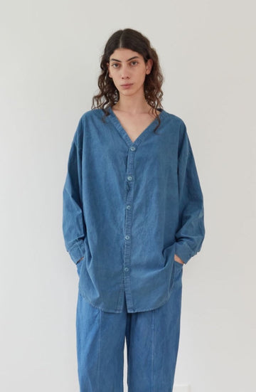 Twill Button Down : Indigo