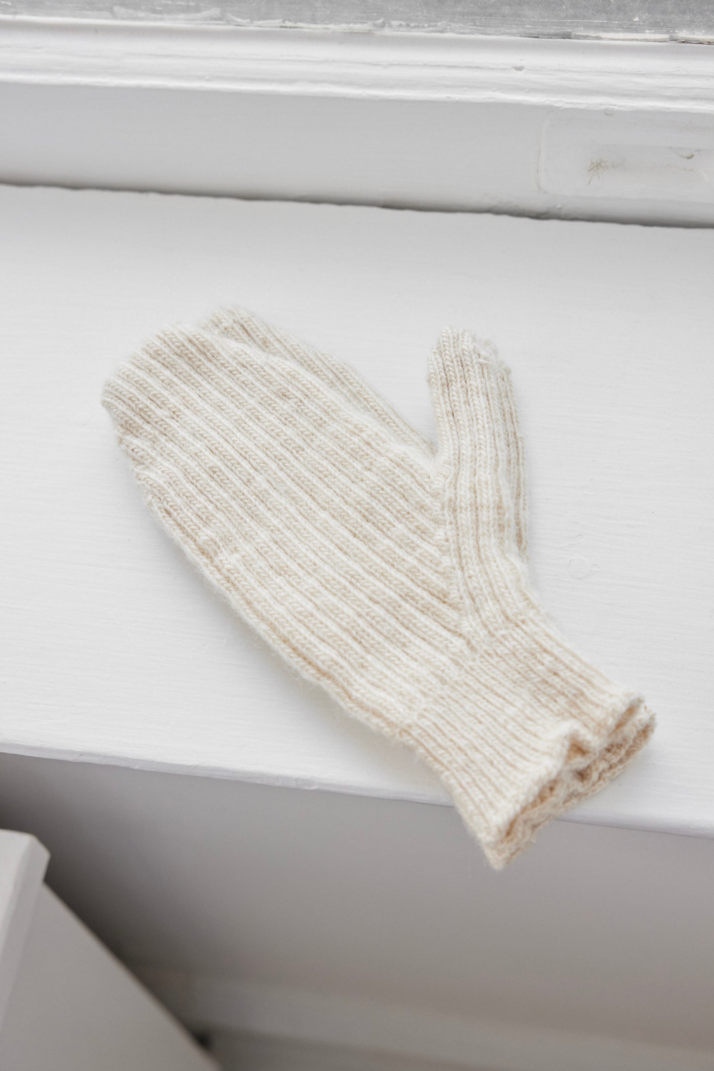 Rib Mitten : Natural