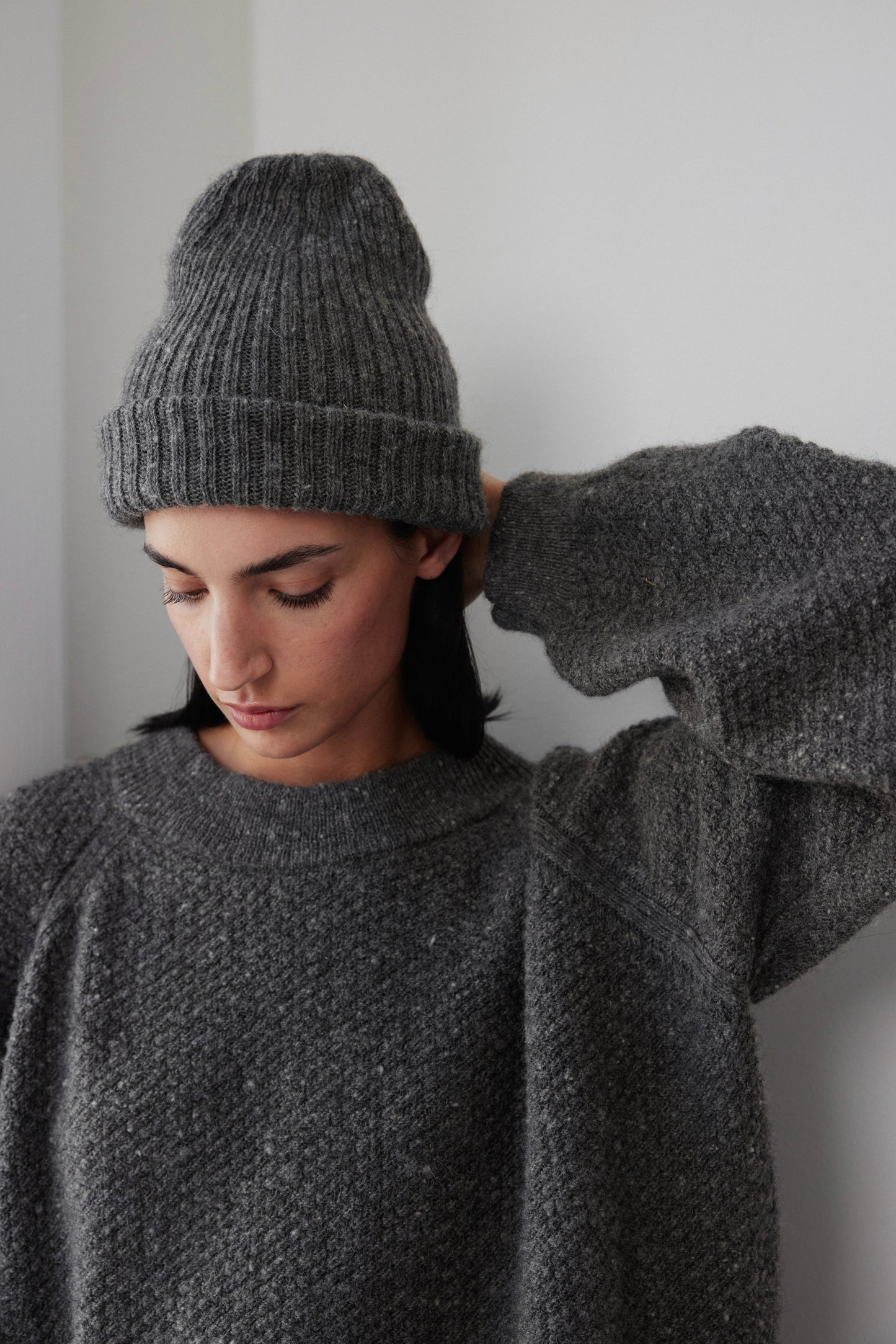 Skinny Rib Hat : Charcoal