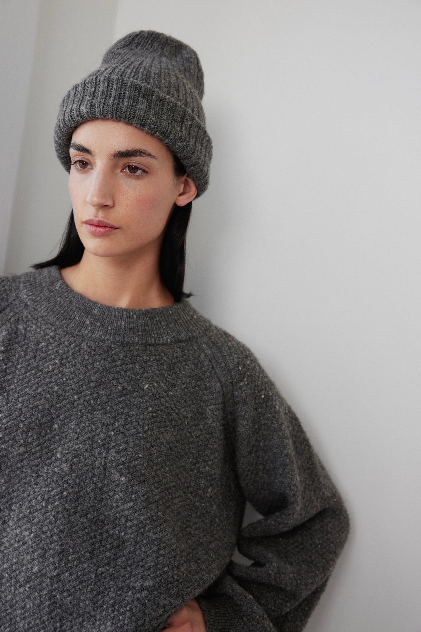 Skinny Rib Hat : Charcoal