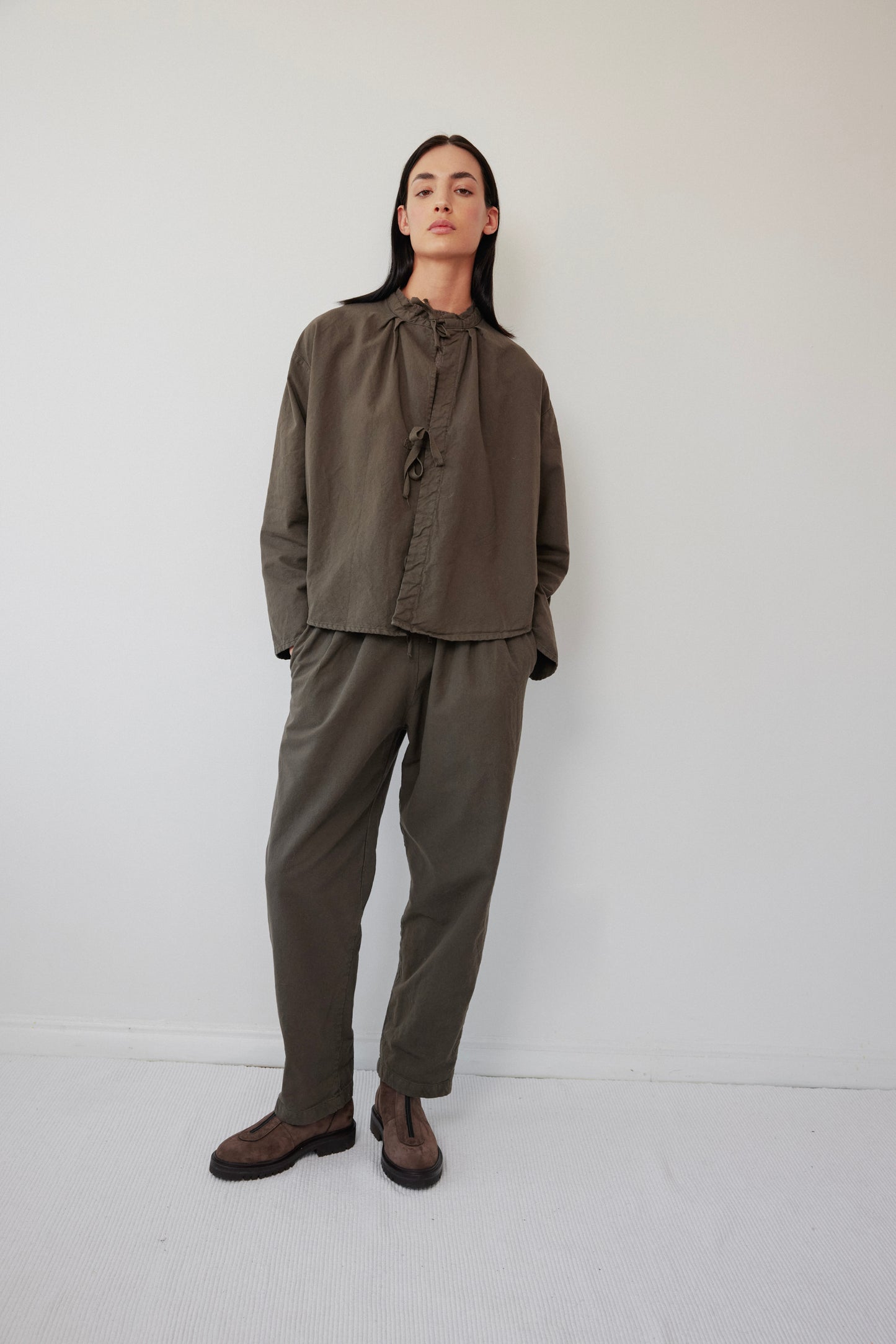 Drawstring Trouser : Suede