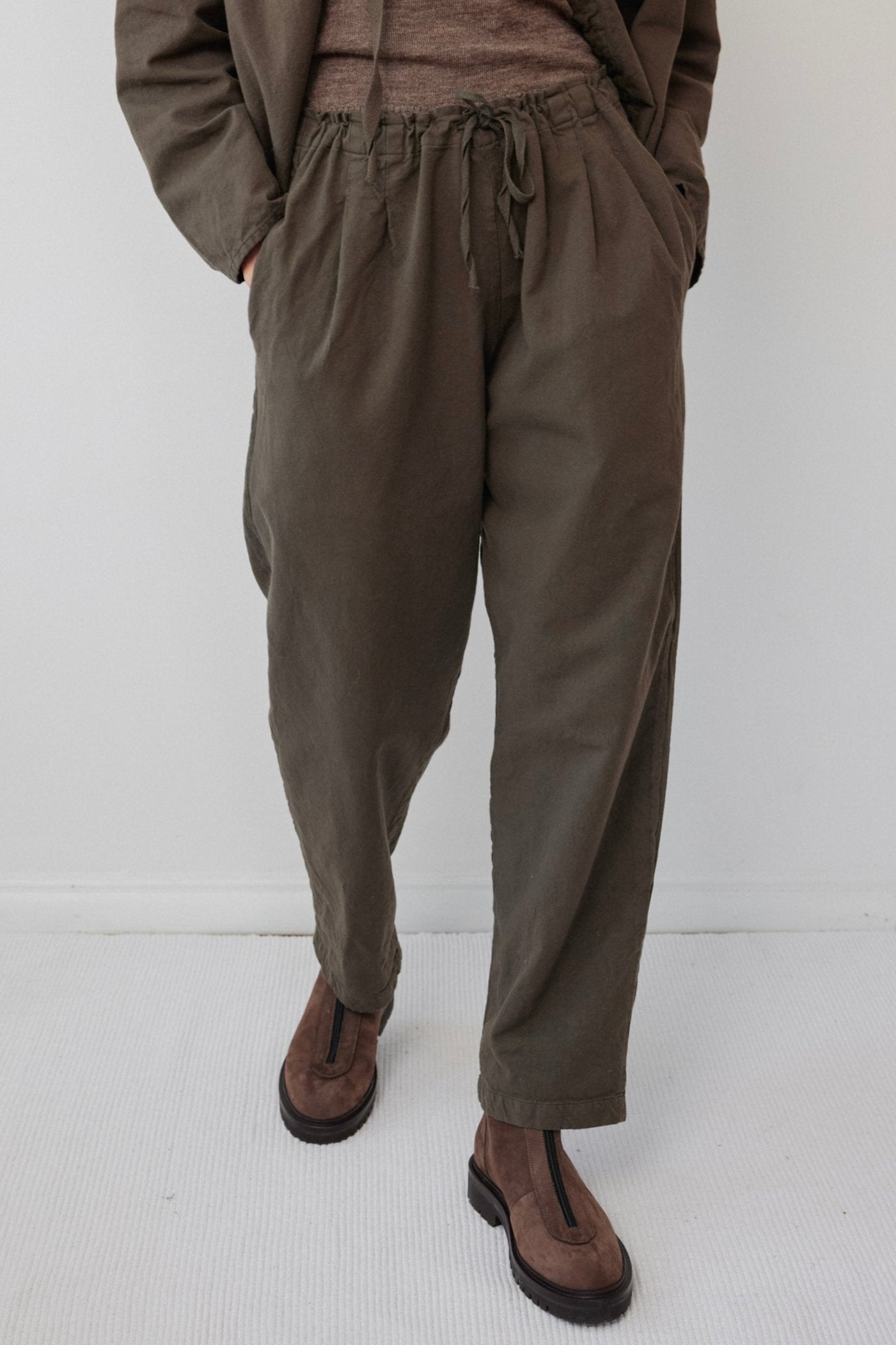 Drawstring Trouser : Suede