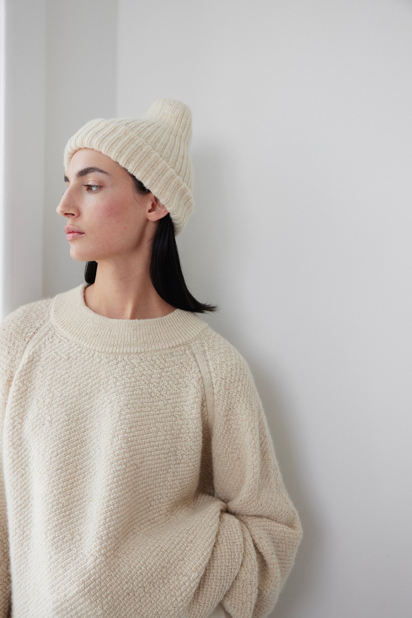 Skinny Rib Hat : Natural