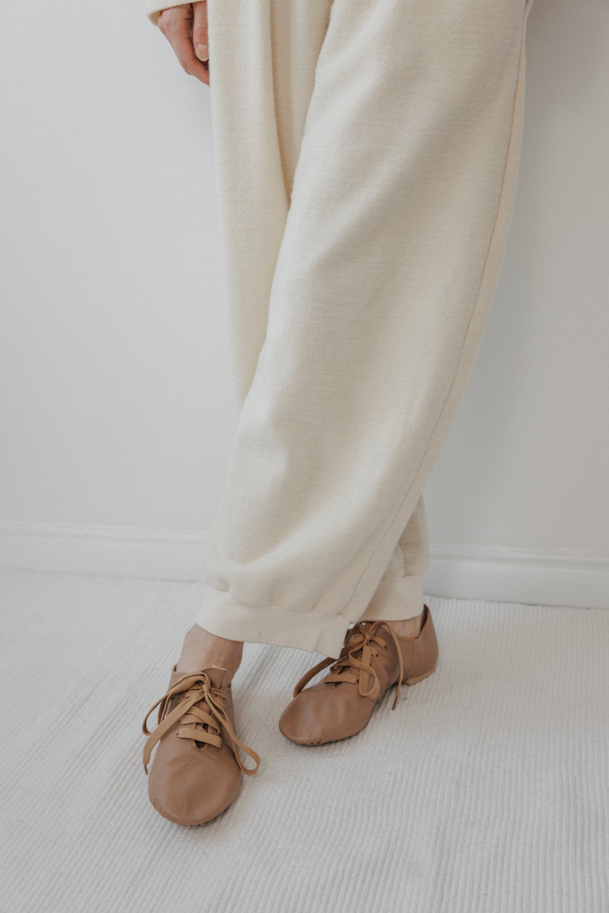 Brushed Wool Trouser : Natural