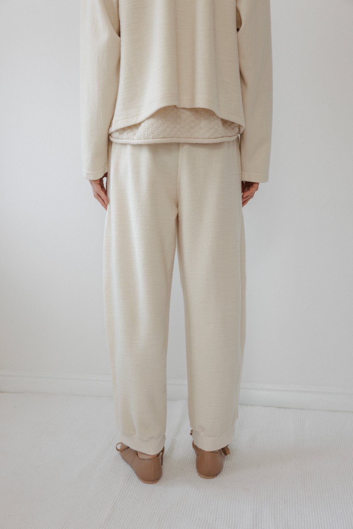 Brushed Wool Trouser : Natural