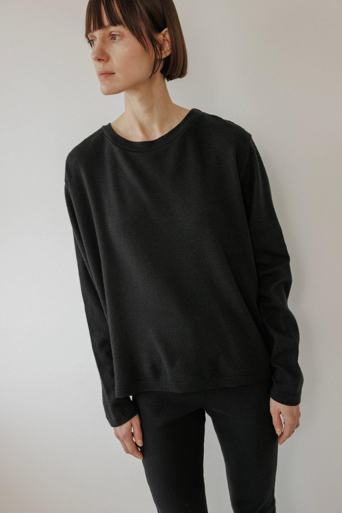 Wool Loose Tee : Black