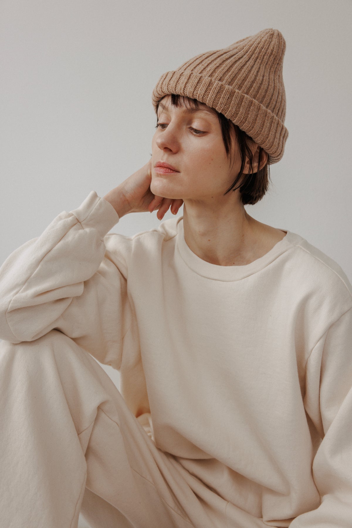 Skinny Rib Hat : Muslin