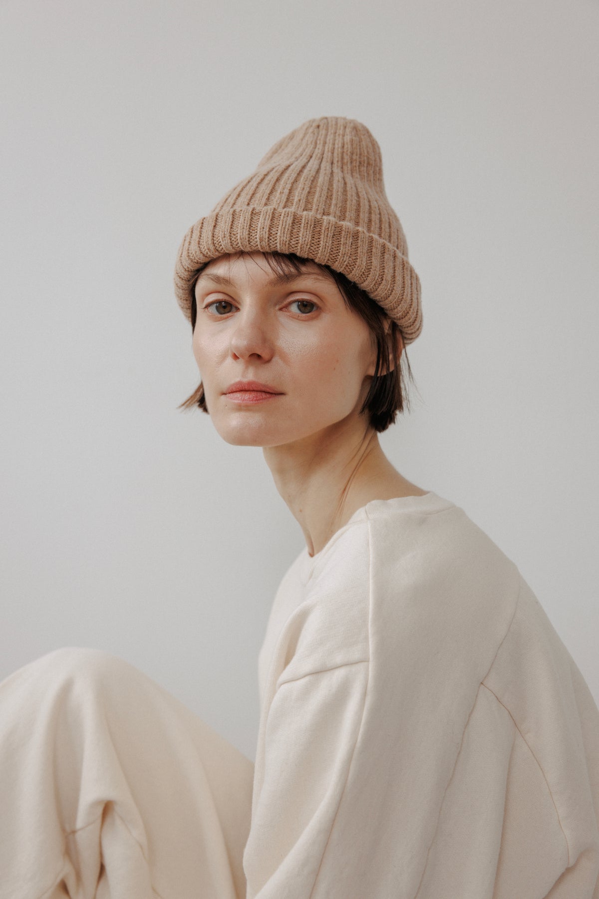 Skinny Rib Hat : Muslin