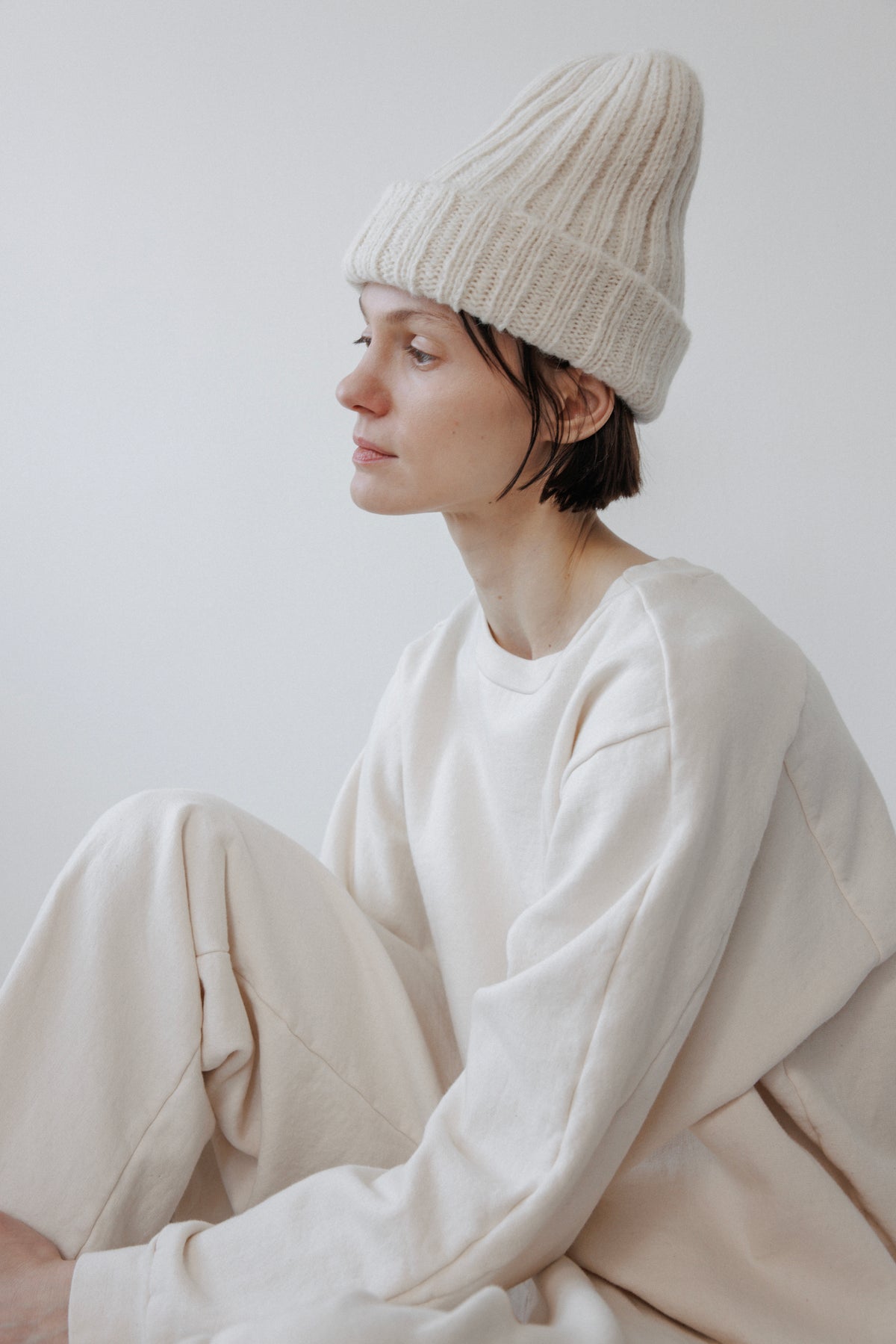 Rib Hat : Ecru