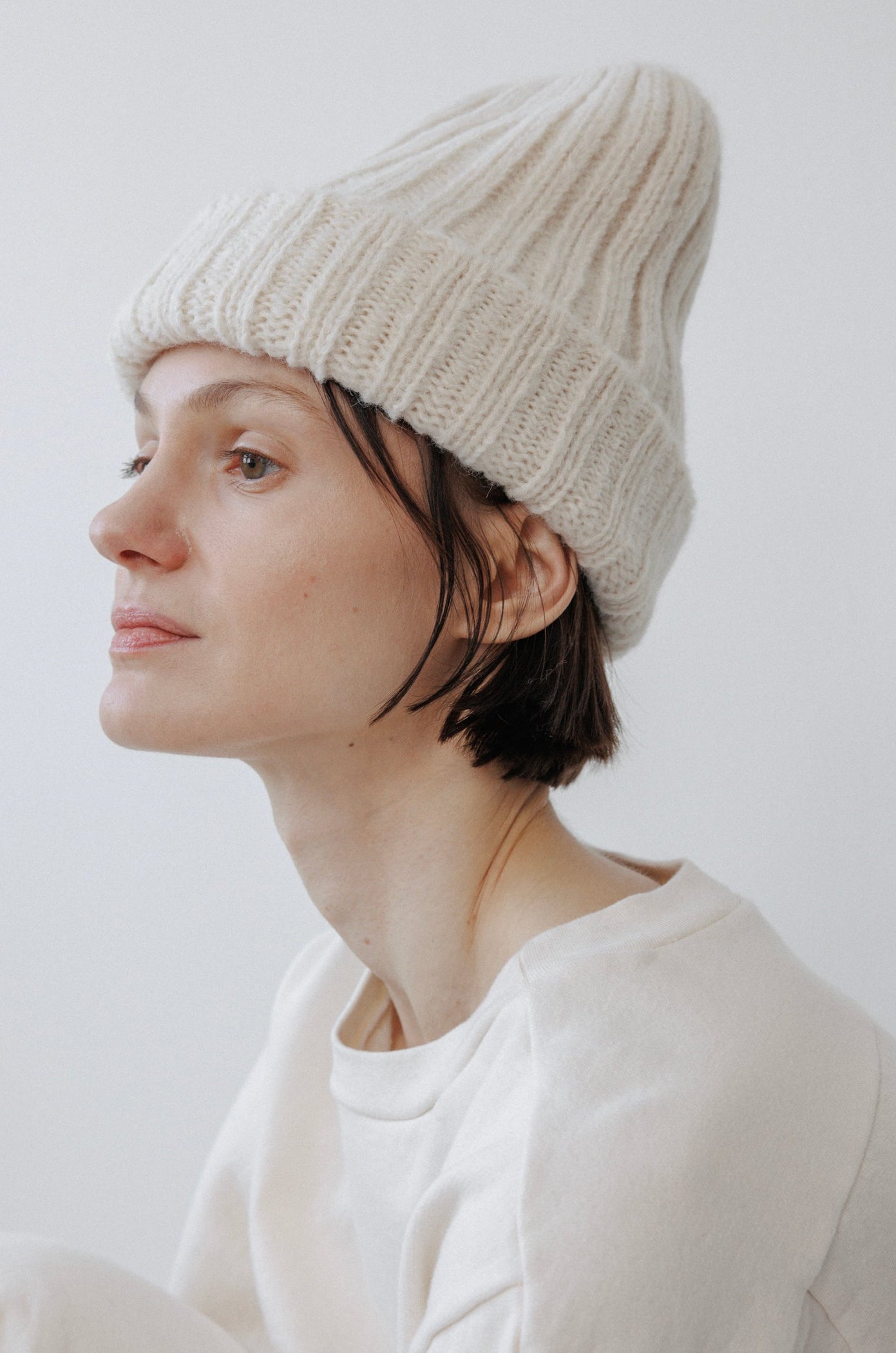 Rib Hat : Ecru