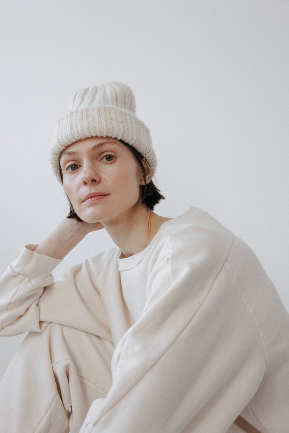 Rib Hat : Ecru