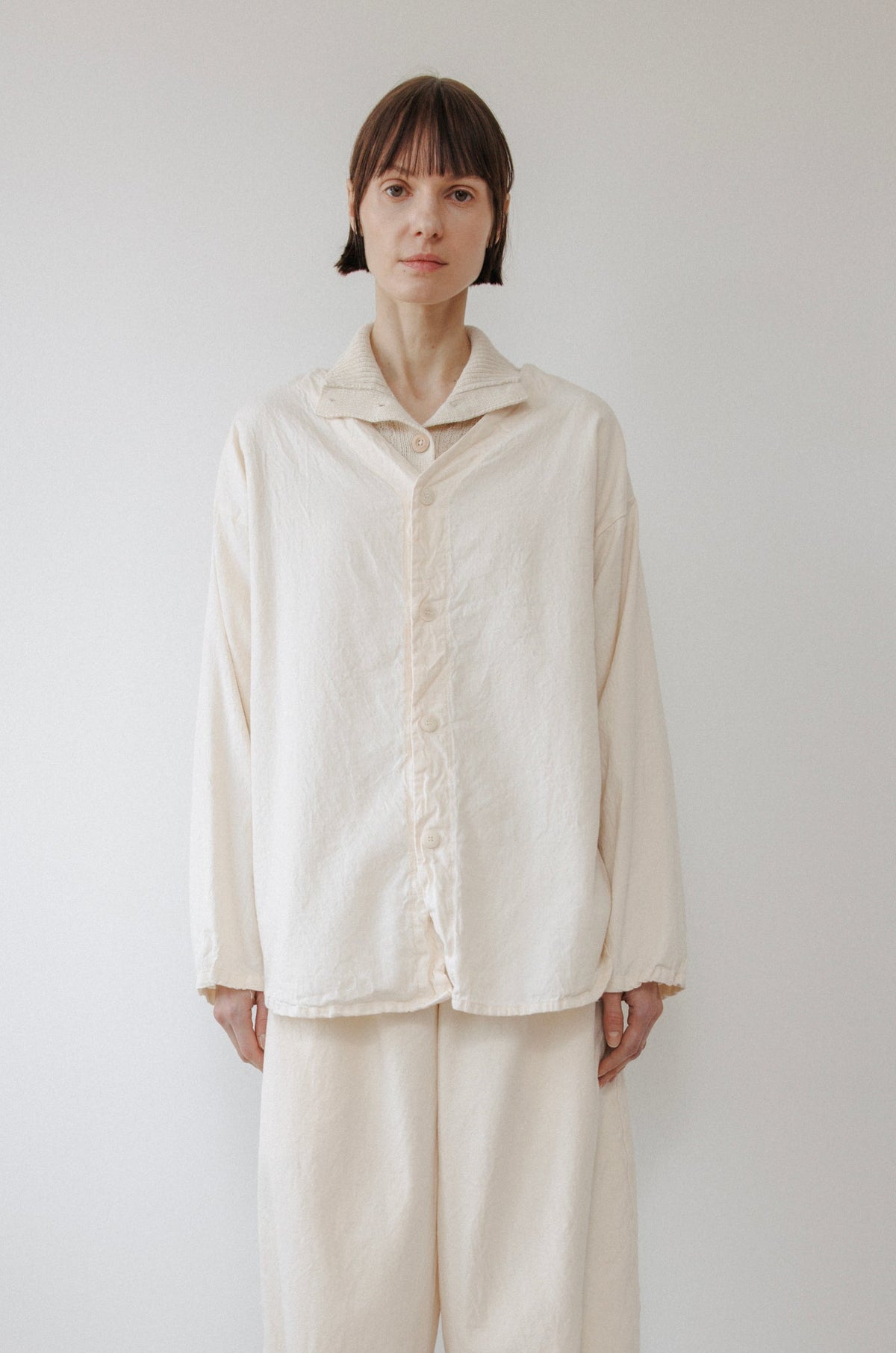 Twill Button-down : Natural