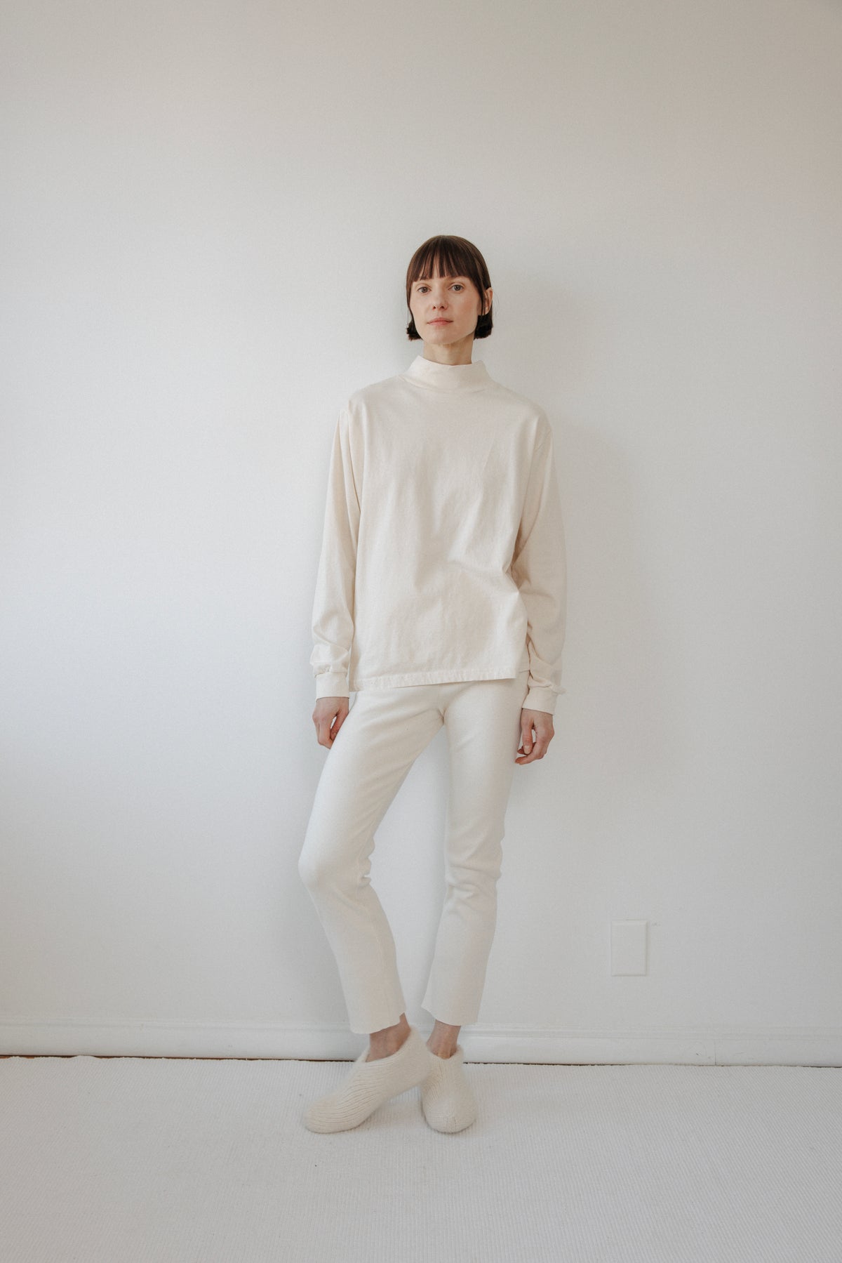Loose Mockneck : Natural