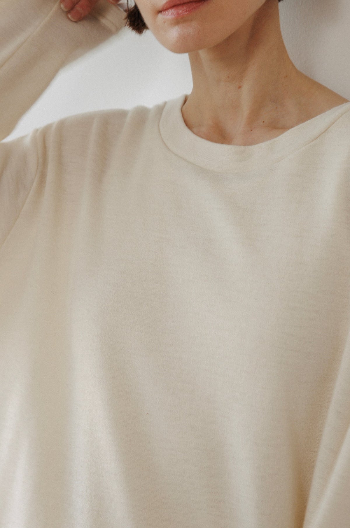 Wool Loose Tee : Natural