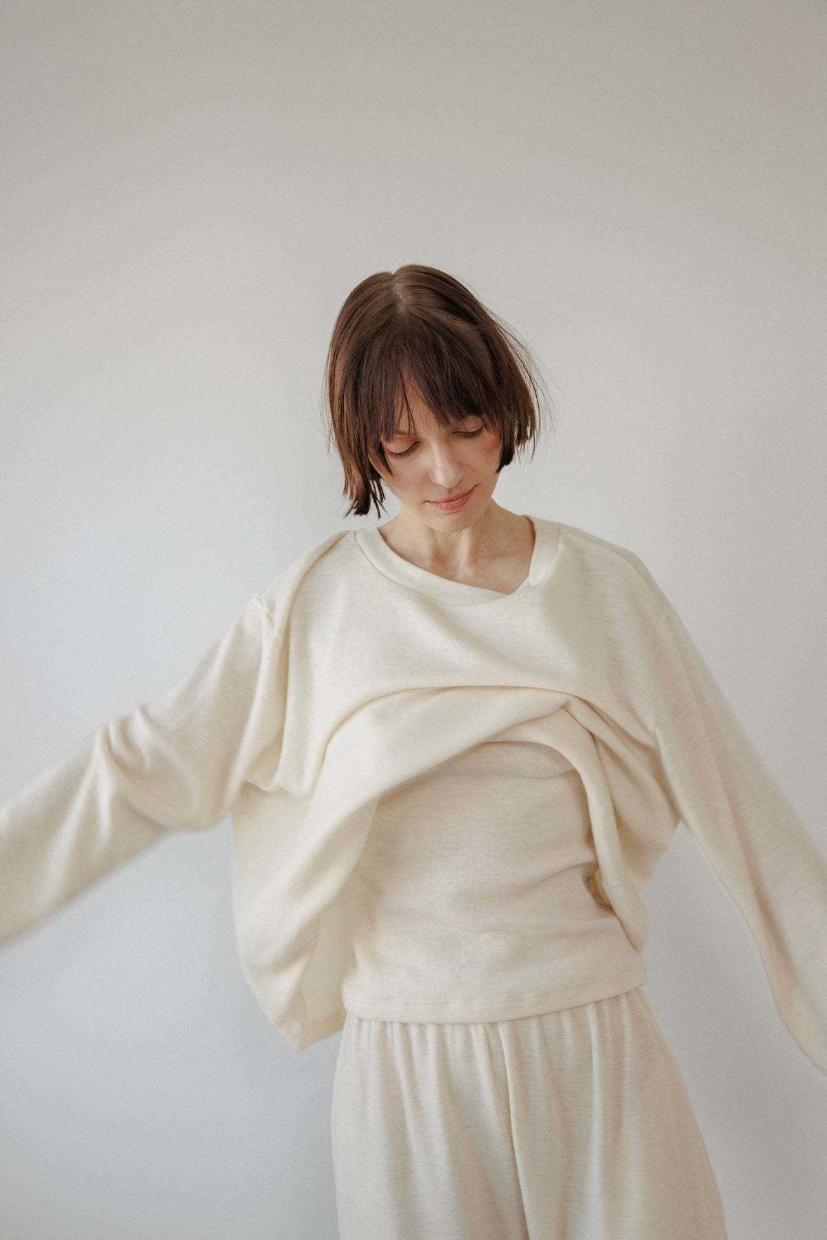 Wool Loose Tee : Natural